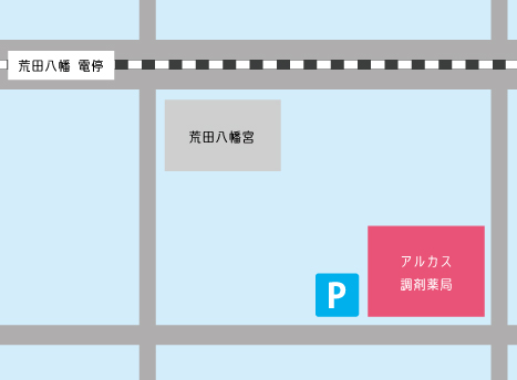 アルカス調剤周辺地図